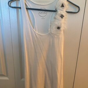 INC International Concepts White Embellished Tank Top